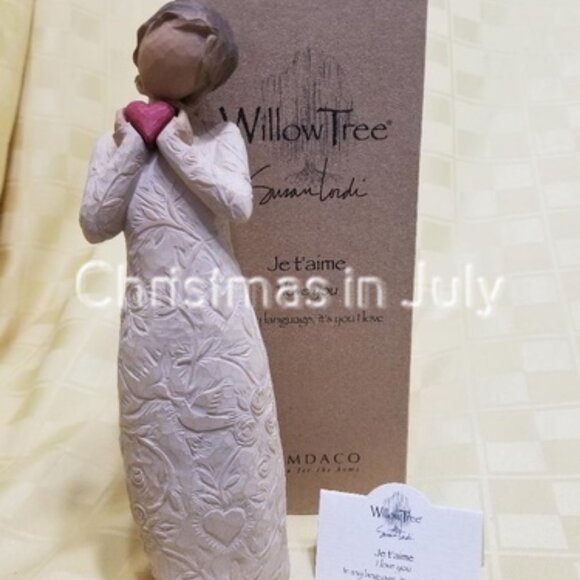 Willow Tree Susan Lordi Je t'aime I Love You Heart Figurine #26231 w/box - Picture 1 of 3